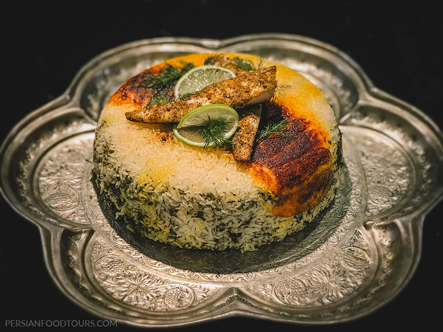 Sabzi Polo mahi, persian herb rice and fish for Nowruz 